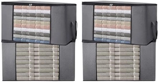 Opbergtas per 4 pezzi (90 l), realizzato con 150 gram di tessuto non tessuto respirante, extra spesso per il ripostiglio di abbigliamento.