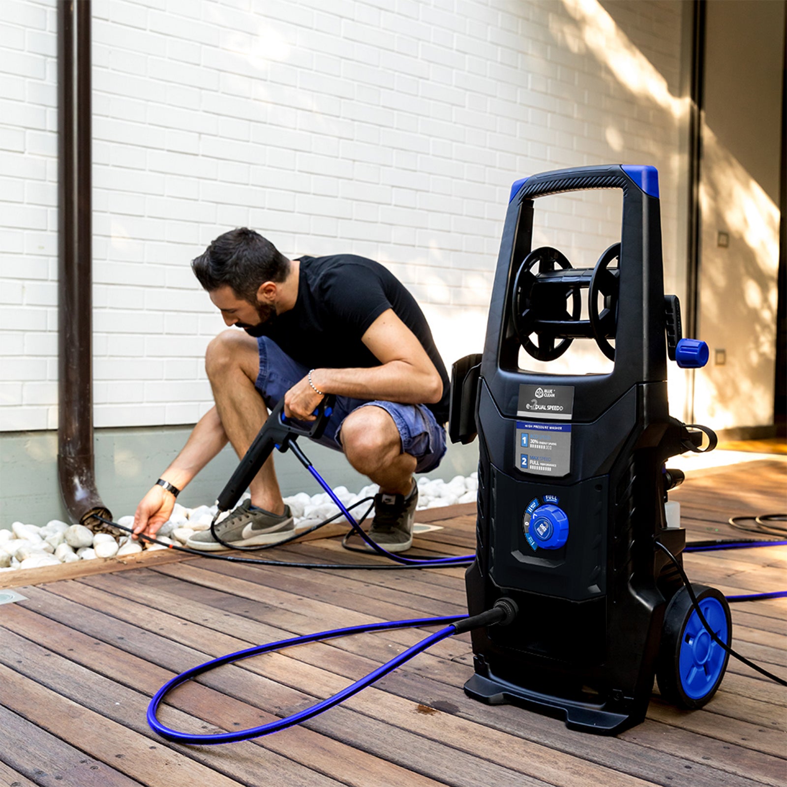 AR Blue Clean e-2 DUALSPEED D Idropulitrice ad Alta Pressione con Doppia VelocitÃ , Sonda Sturatubi e Patio Cleaner (2200 W, 160 bar, 460 l/h)