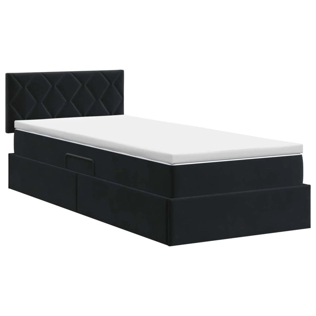 Letto con Contenitore con testiera Nero 90 x 190 cm Velluto 3458837