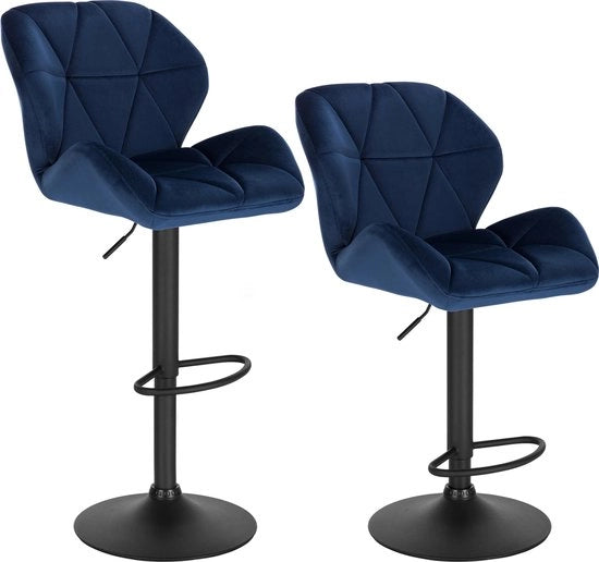 Sedia da Bagno - 2 Pezzi - Sedia da Bagno - Set da 2 - Sedia da Bagno Luxe - Con Schienale - Sedia da Bagno - Blu Scuro