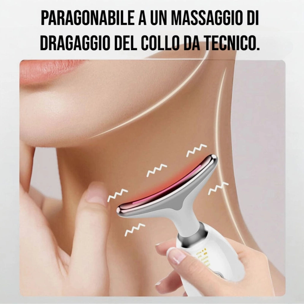 Massaggiatore Viso Antirughe Lifting Tonificante Collo Doppio Mento Ricaricabile