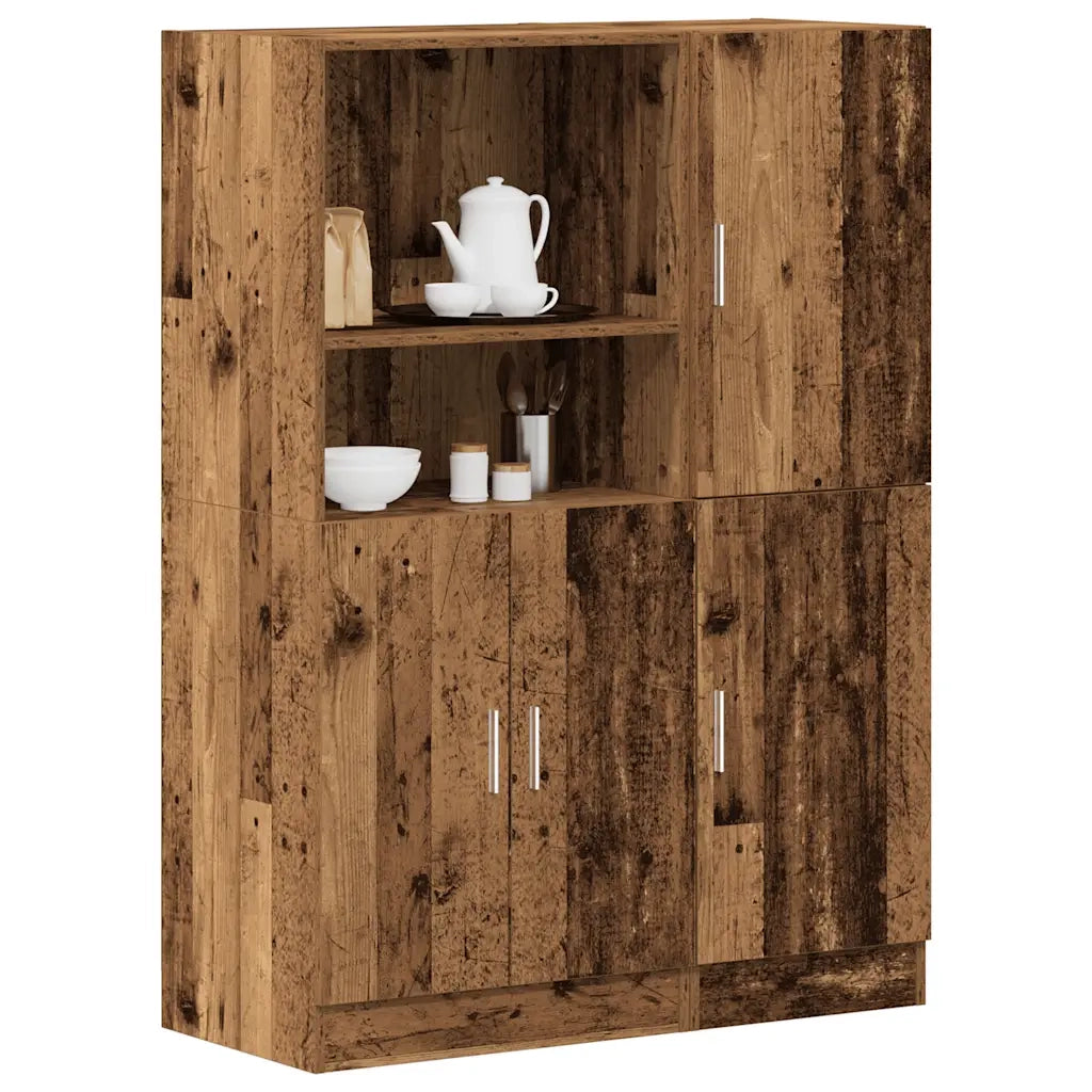 Set di Mobili da Cucina 2 pz Legno Antico in Truciolato