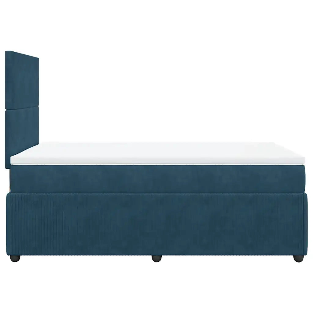 Giroletto a Molle con Materasso Blu 120x190 cm in Velluto