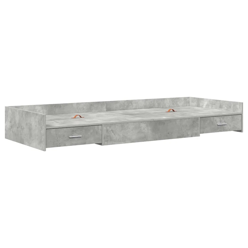 Struttura del letto con testiera Grigio cemento 90 x 190 cm 3335248