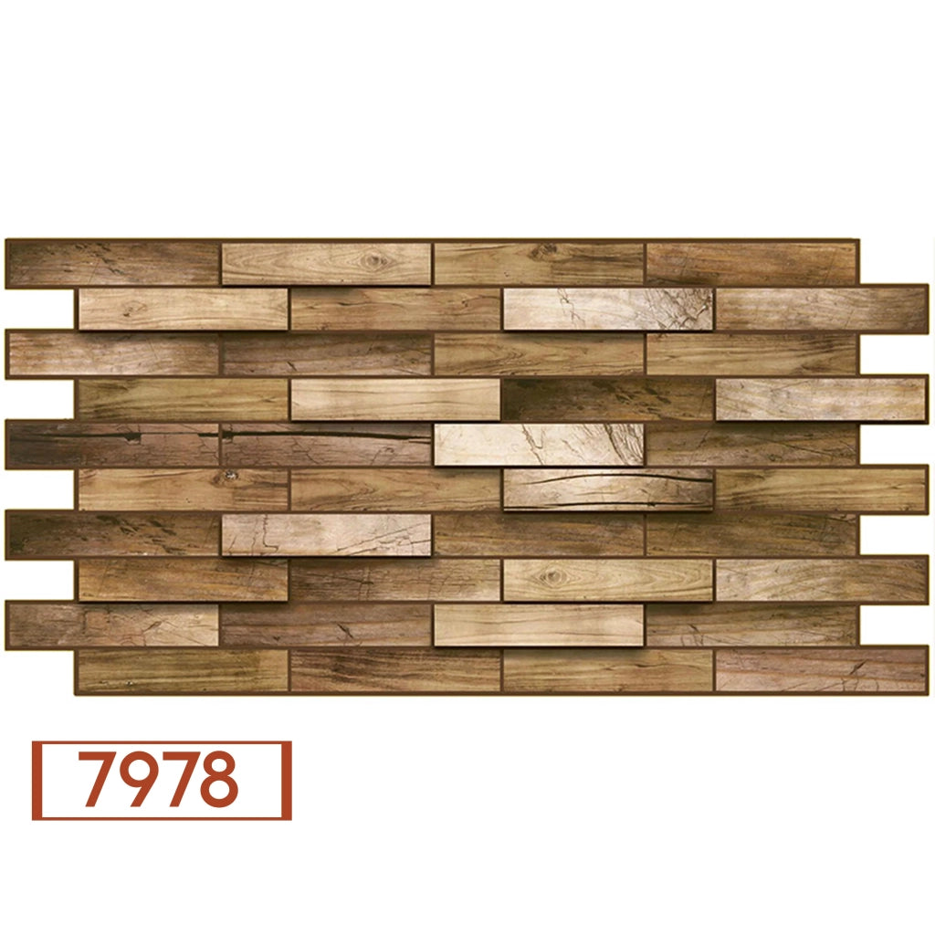 Pannelli 3D Rivestimento a parete in PVC effetto pietra, mosaico, legno Realistici e isolanti. - 7978 (mis. 980x480mm)