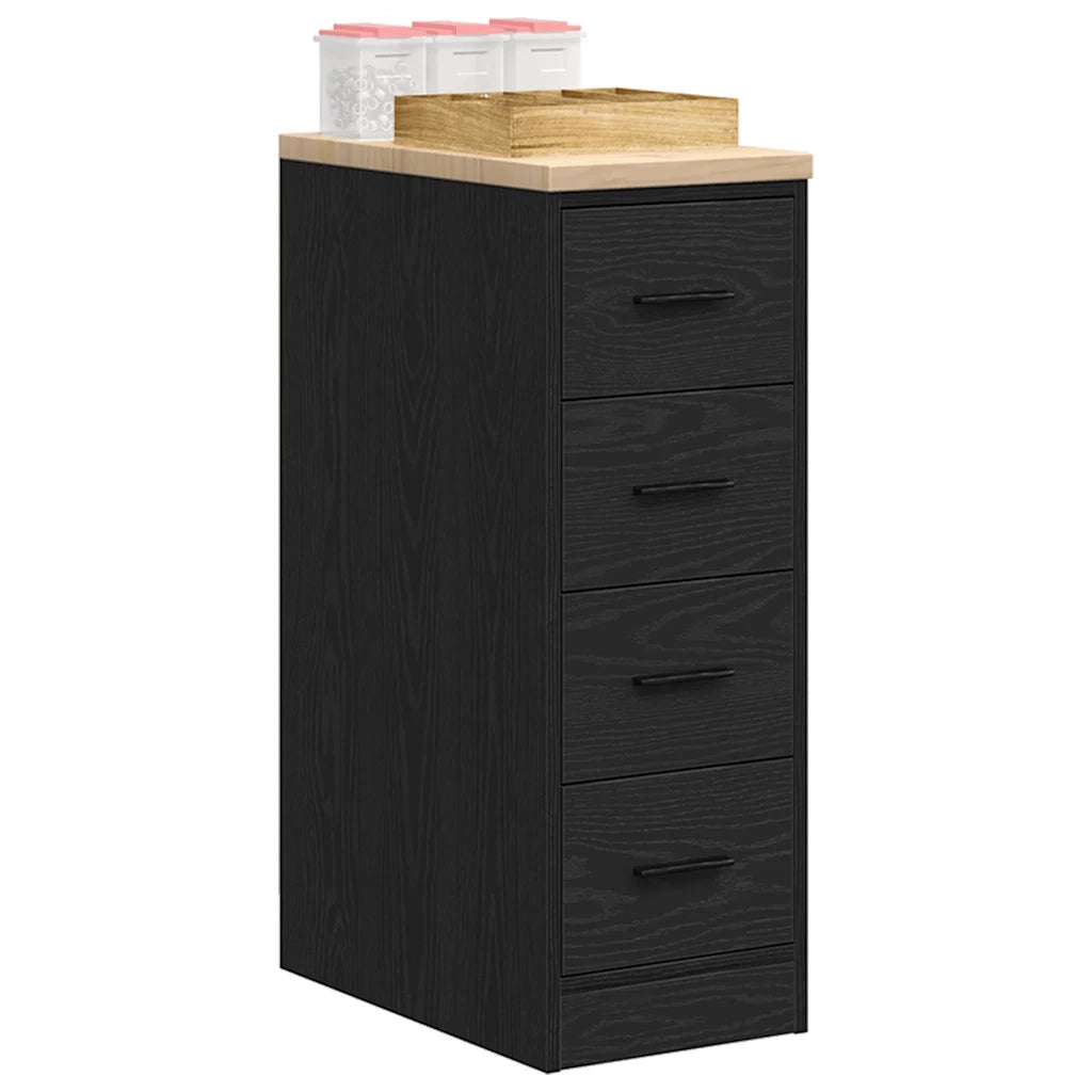 Armadietto da Garage Nero 30x51x85 cm in Legno Massello di Pino 860581