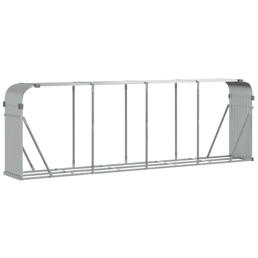 Portalegna argento 300 x 45 x 100 cm acciaio zincato Argento 02_0043794