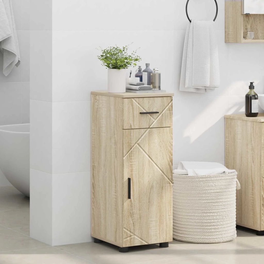 Mobile da Bagno con cassetto Rovere Sonoma 30 x 35 x 80 cm 883326