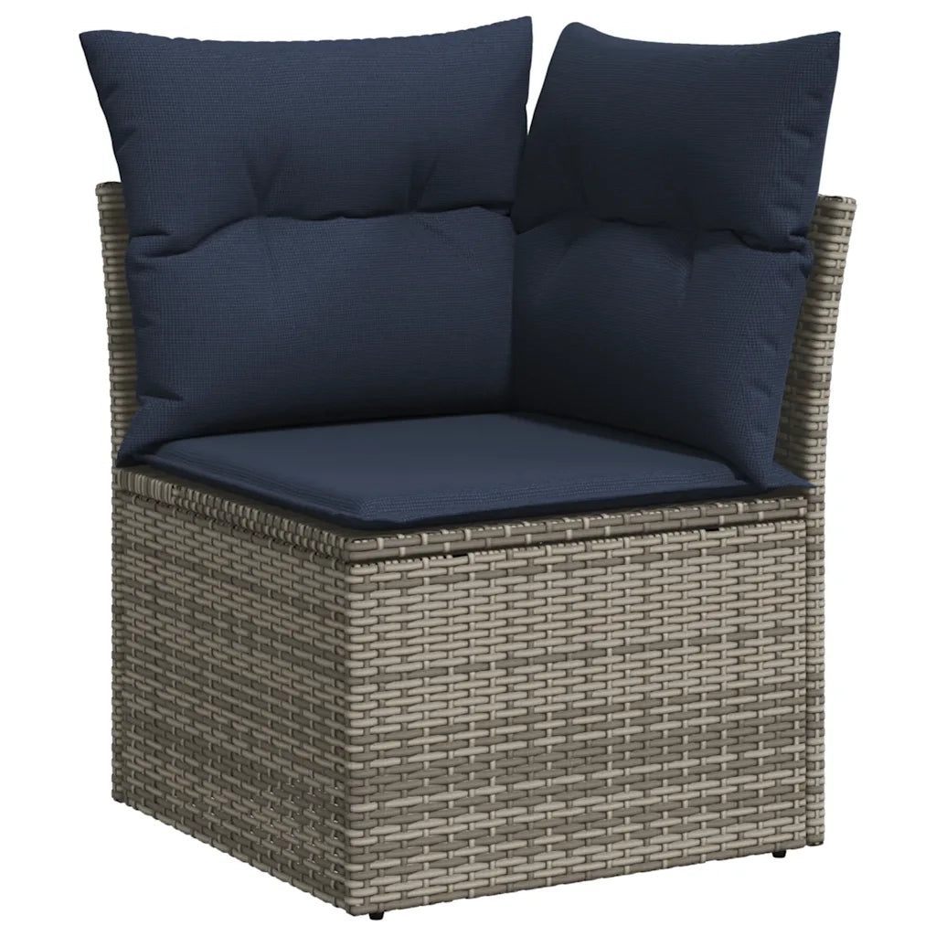 Set Divani da Giardino 6 pz con Cuscini Grigio in Polyrattan 3227020