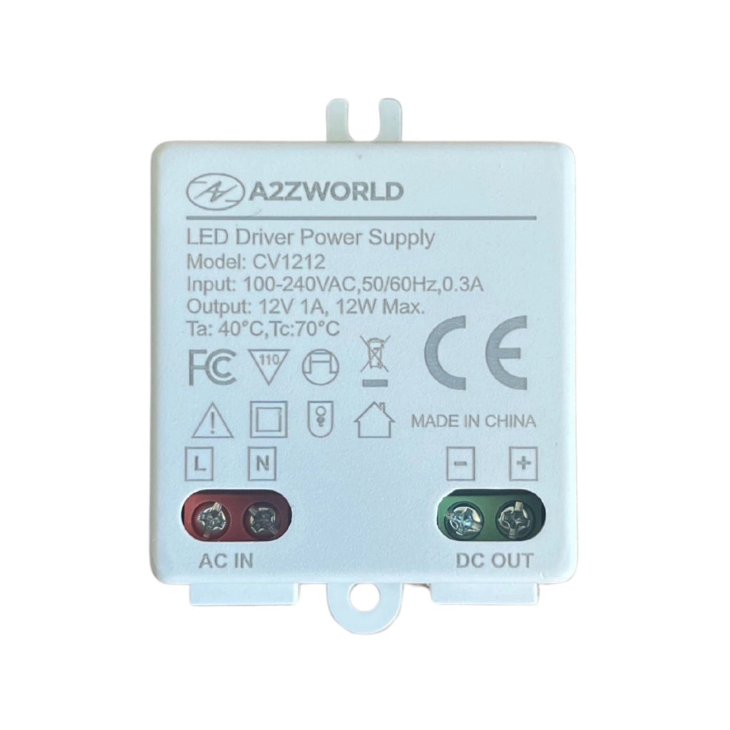 Mini Alimentatore Trasformatore 12V 12W 1A Per Striscia Led 45X40X20mm