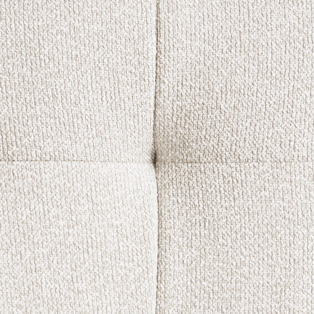 Poltrona con Sgabello in tessuto bouclè Beige chiaro Gambe in Legno per il soggiorno tradizionale retrò moderno