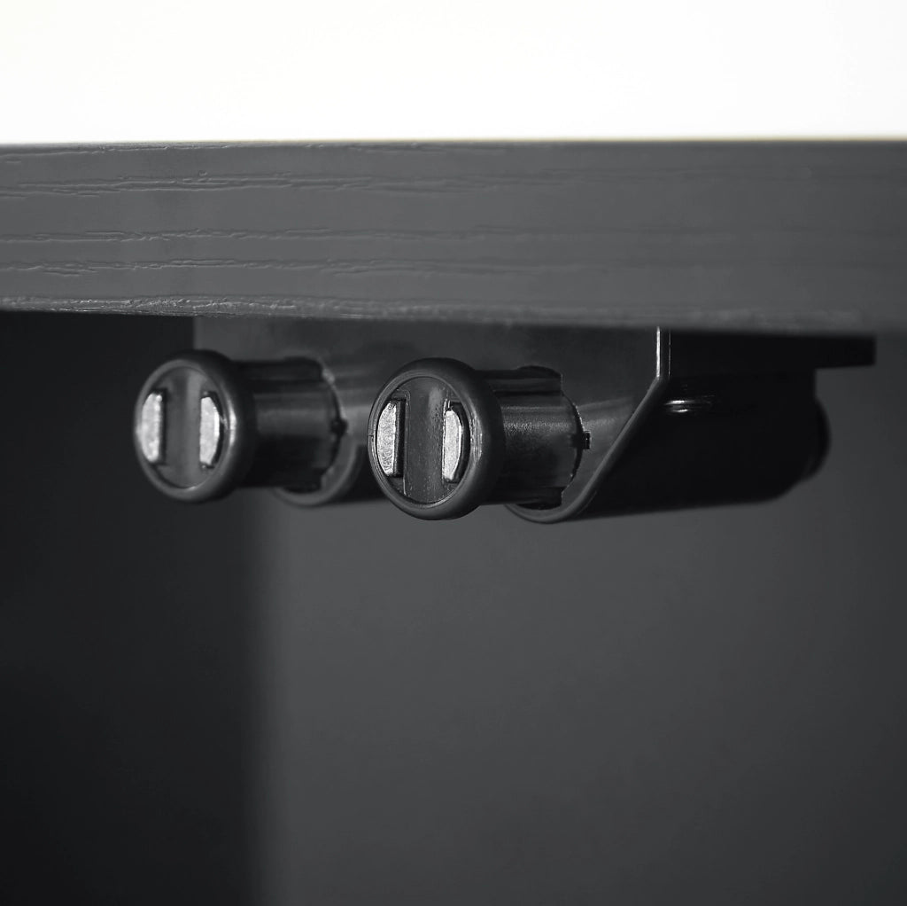 Mobile TV 162,5x38 cm nero in MDF, 4 ante con apertura a pressione