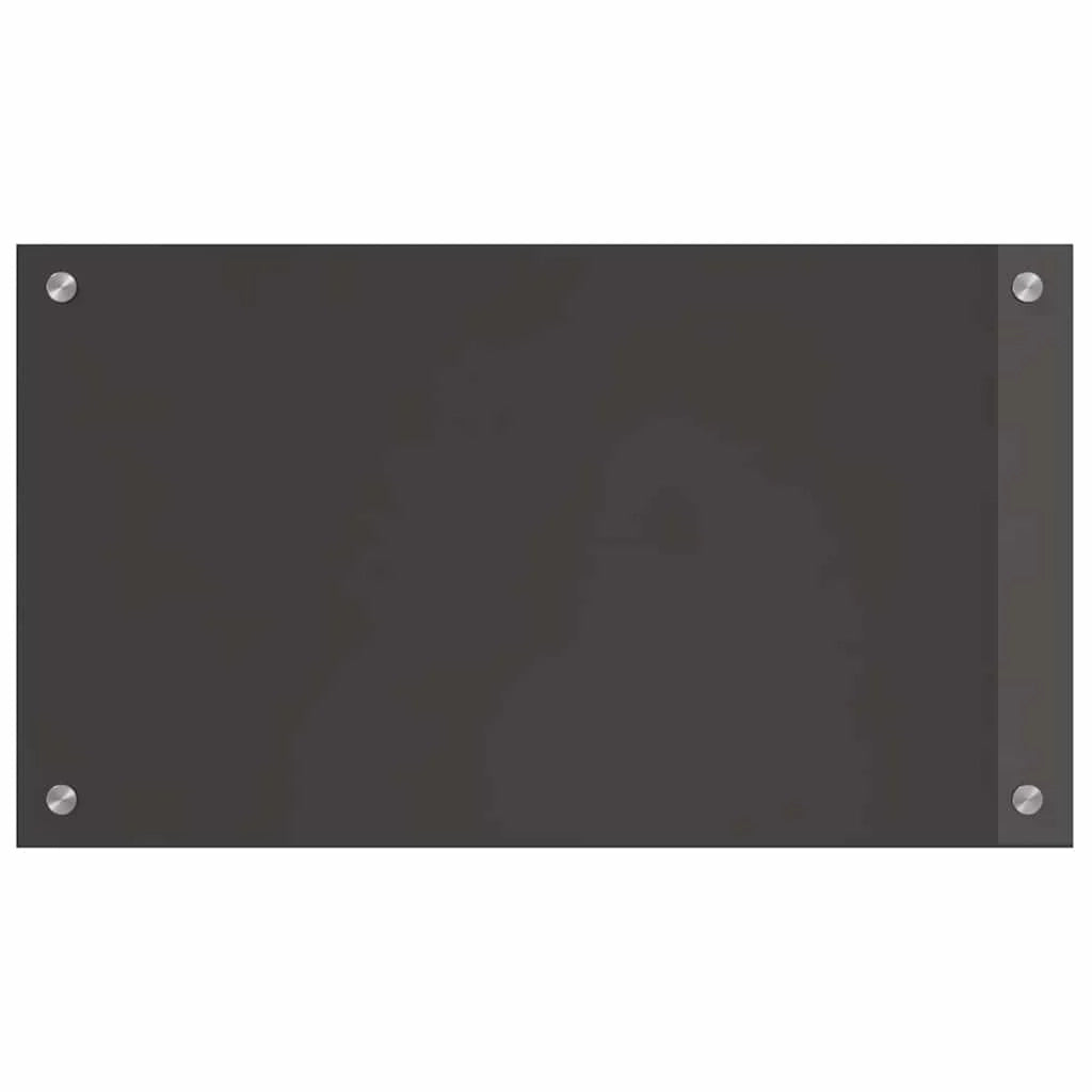 Set di 2 paraschizzi da cucina moderni ed eleganti 70 x 40 cm facili da installare resistenti in vetro temperato grigio scuro 02_0056238