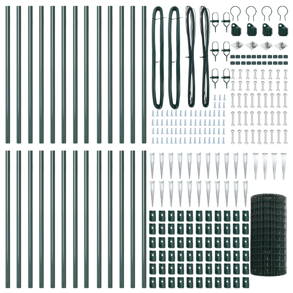 Recinzione Euro con 13 picchetti 0.6x50 m acciaio zincato verde