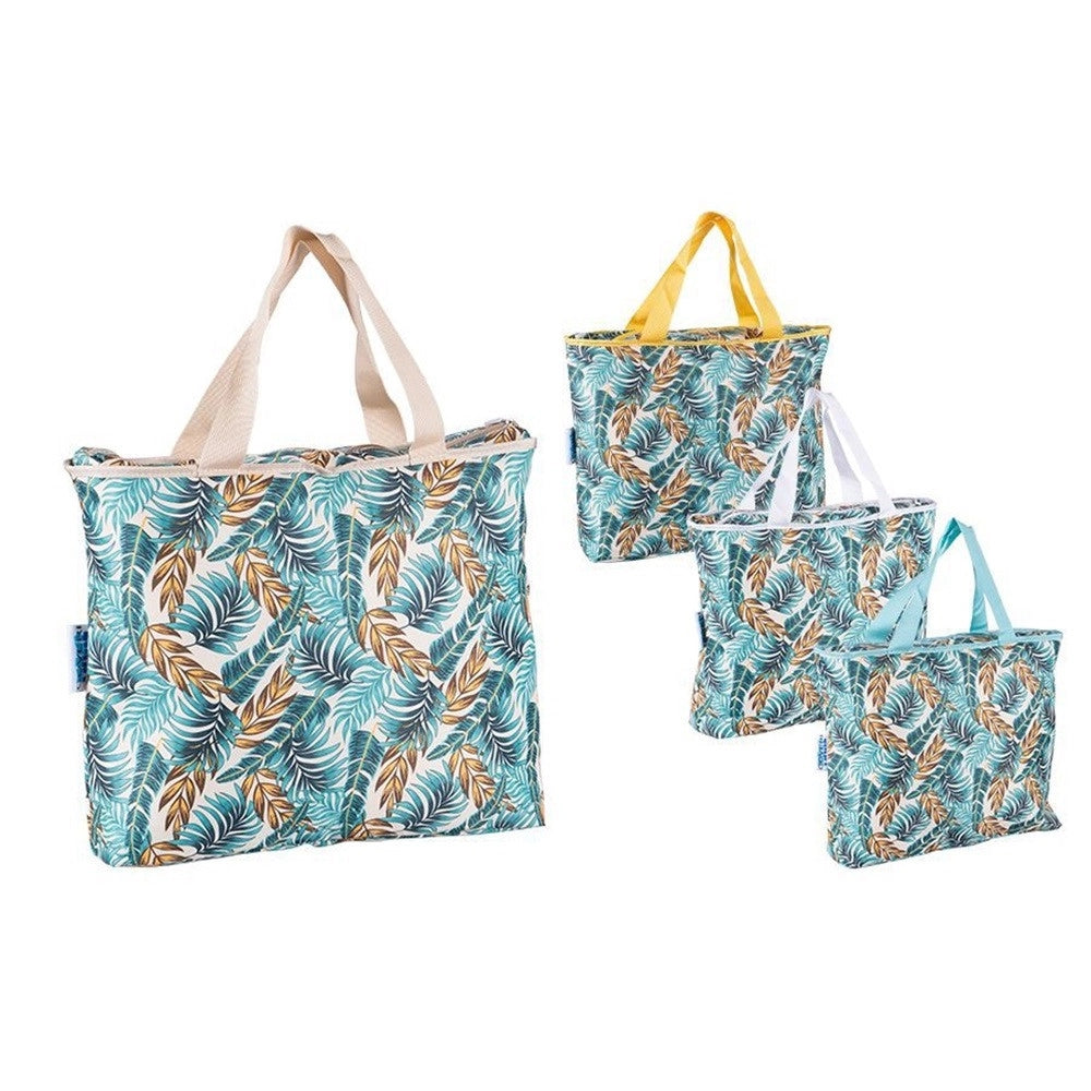 Trade Shop - Borsa Frigo Mare Spiaggia Donna 22lt Con Stampa Tropicale A Foglie Con Manici 3239242 -