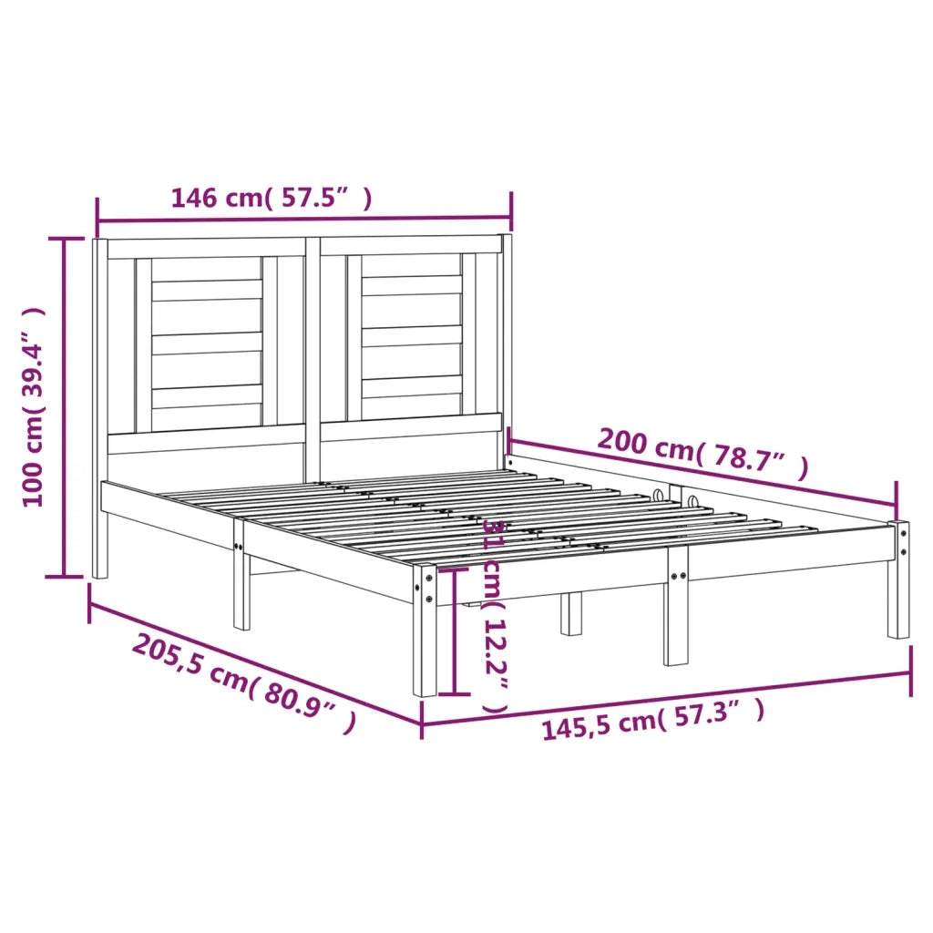 Giroletto senza Materasso 140x200 cm in Legno Massello di Pino 3104348