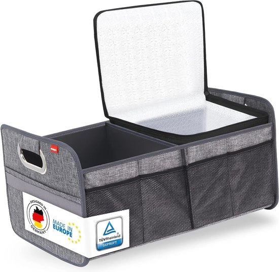 Cintura di Protezione per Bagagliaio Universale a Nylon Elastico 60 x 25 Cm con Tasca di Ripostiglio