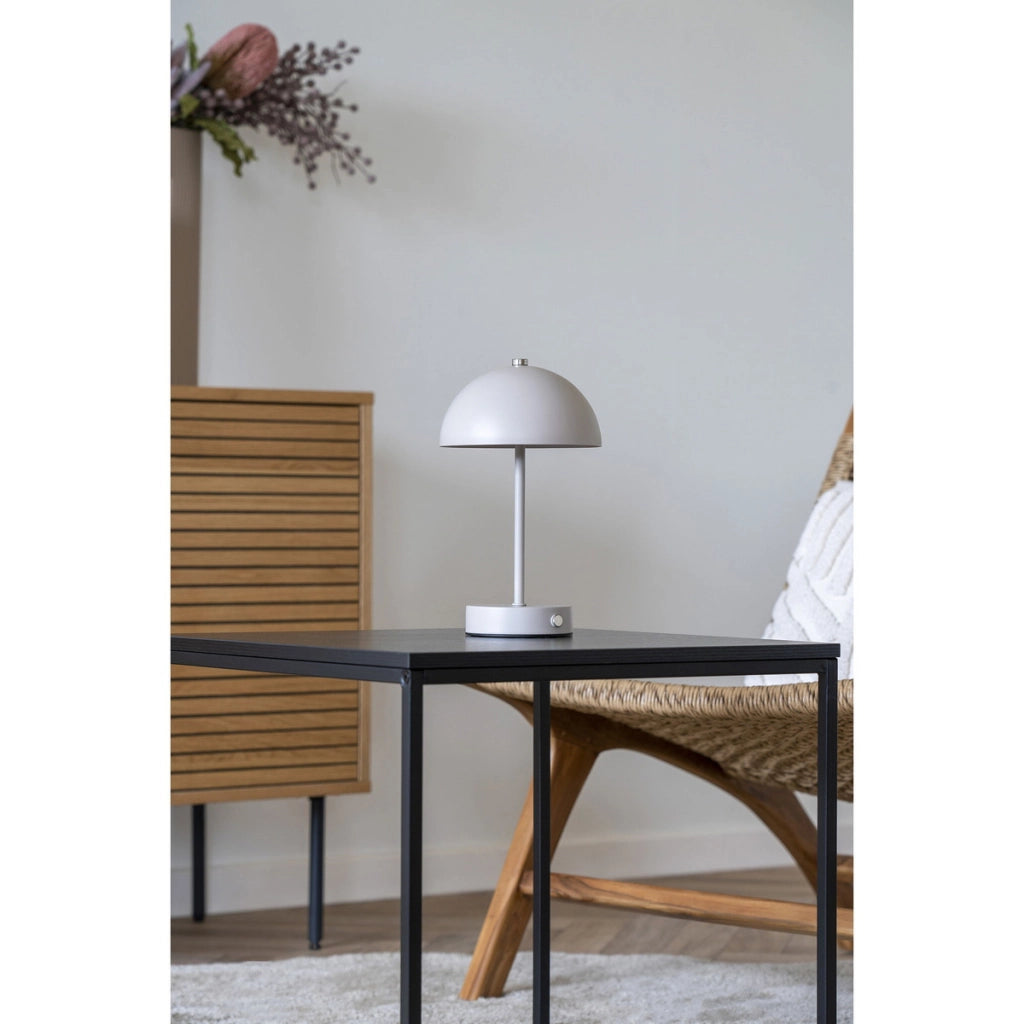 Lampada da Tavolo Holt, Beige, Metallo, 15x15x25 cm