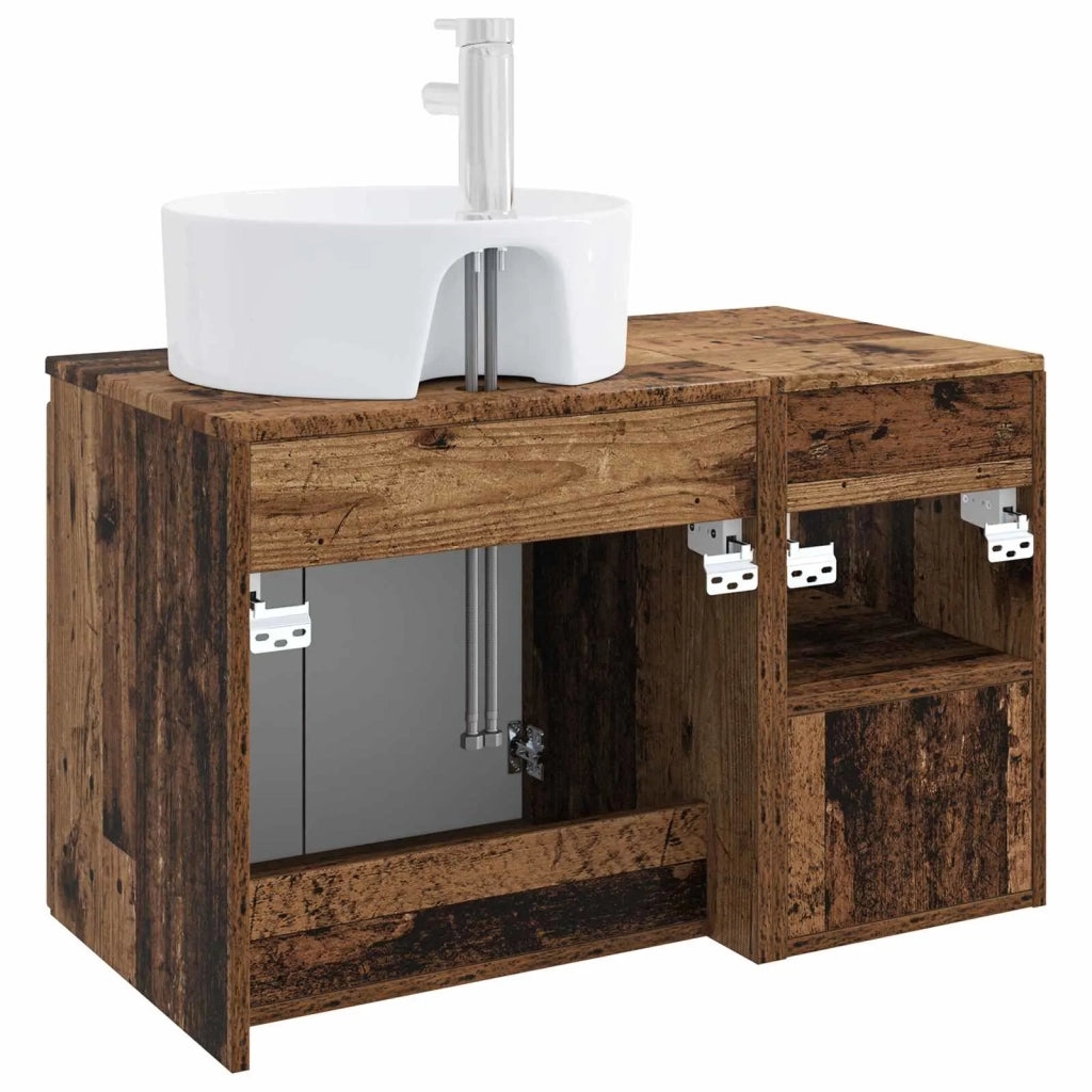 Set di mobili per il bagno 2 pz Legno antico 3404082