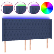 Testiera | Testata a LED Blu 183x16x118/128 cm in Tessuto