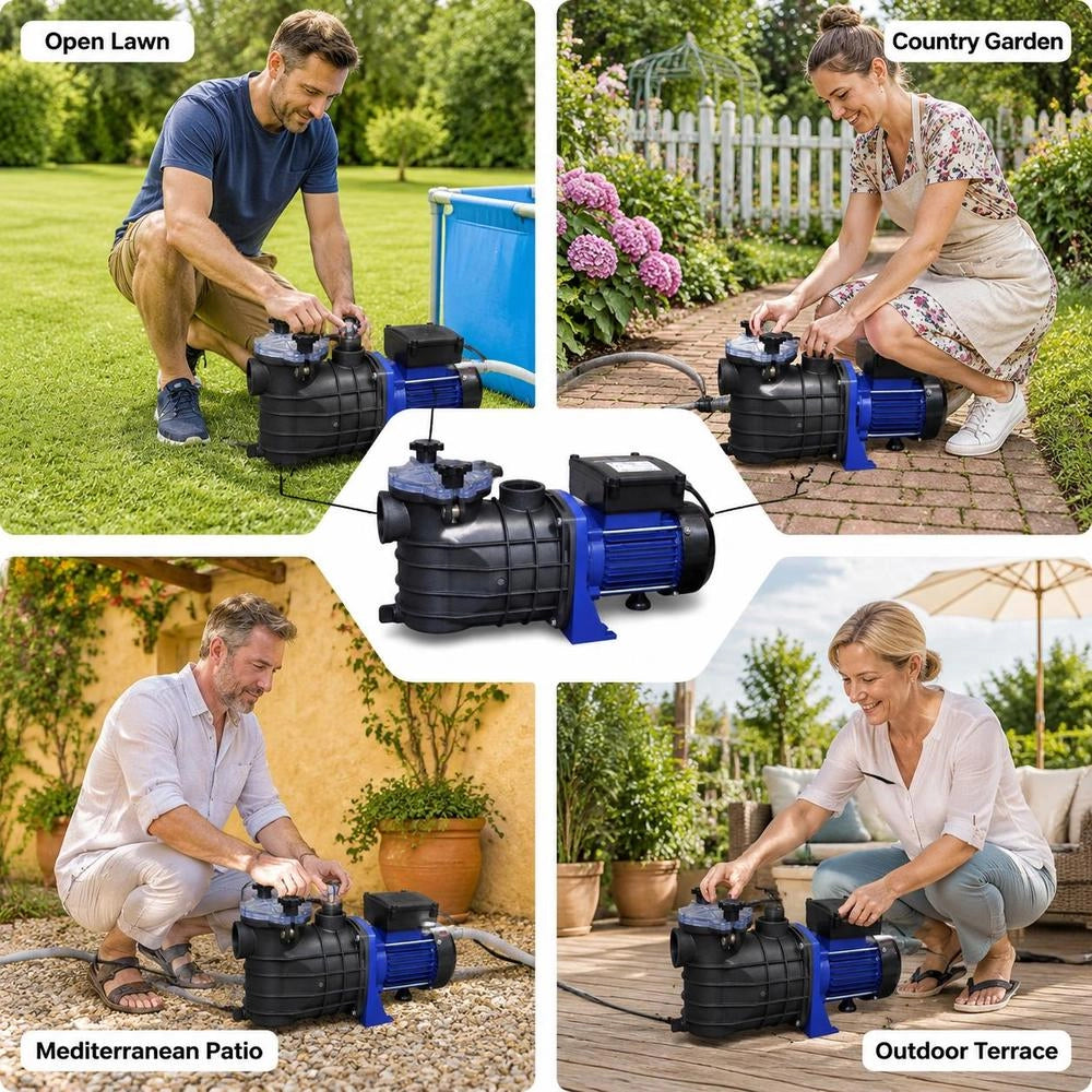 Swimming Pool Pump, Circulation Pump, Pool Pump, Electronic Pump, Blue, 500W