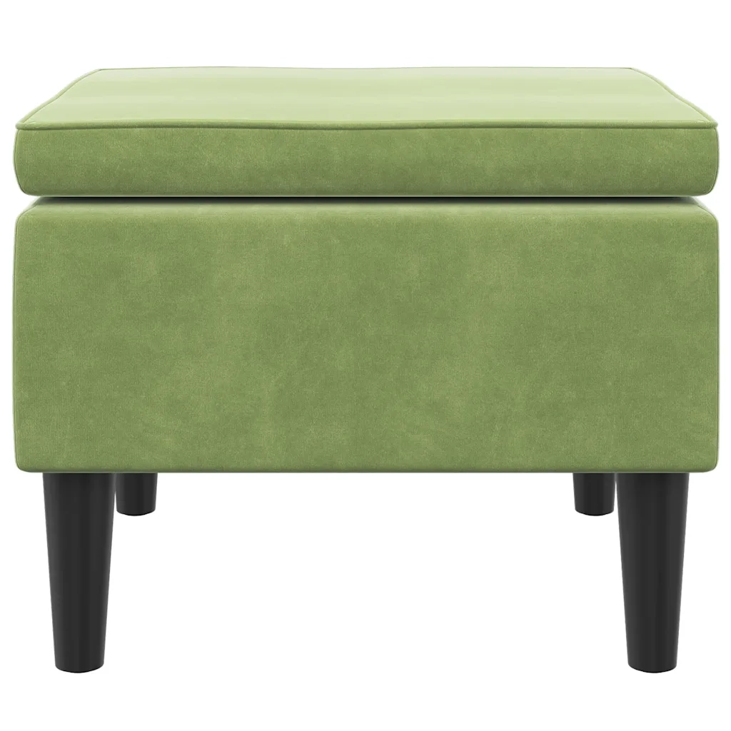 Poggiapiedi con Gambe in Legno Verde Chiaro in Velluto cod mxl 45260