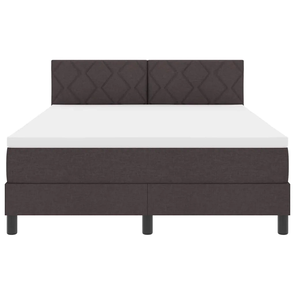 Letto a molle con materasso Marrone Scuro 140 x 200 cm Tessuto 3342292