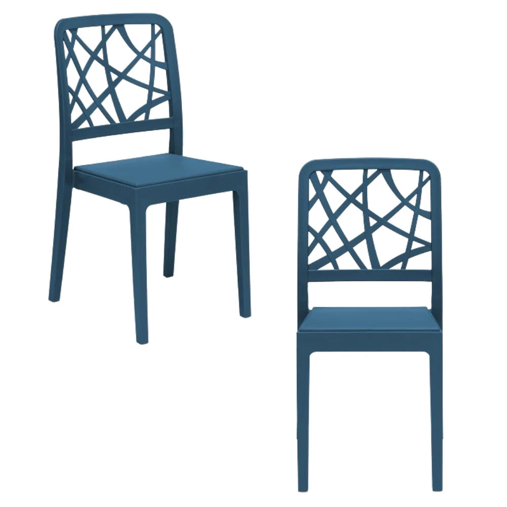 Set 2 sedie in polipropilene PENELOPE, 100% MADE IN ITALY, impilabile, resistente ai raggi UV, design moderno, ideale per sala da pranzo, cucina, sala d’attesa, bar, ristoranti o giardino, colore Petrolio