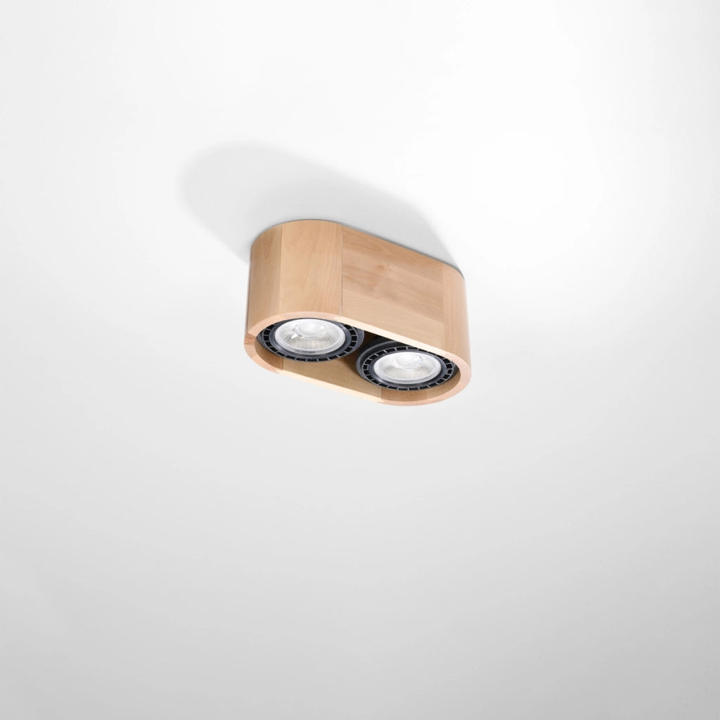 Lampada da soffitto Peach Puff Basic Series 2x10W LED in legno naturale scandinavo