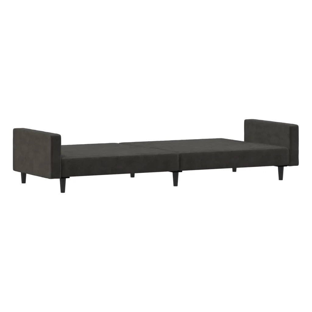 Divano letto | Sof¨¤ letto | Letto singolo a 2 Posti Grigio Scuro in Velluto