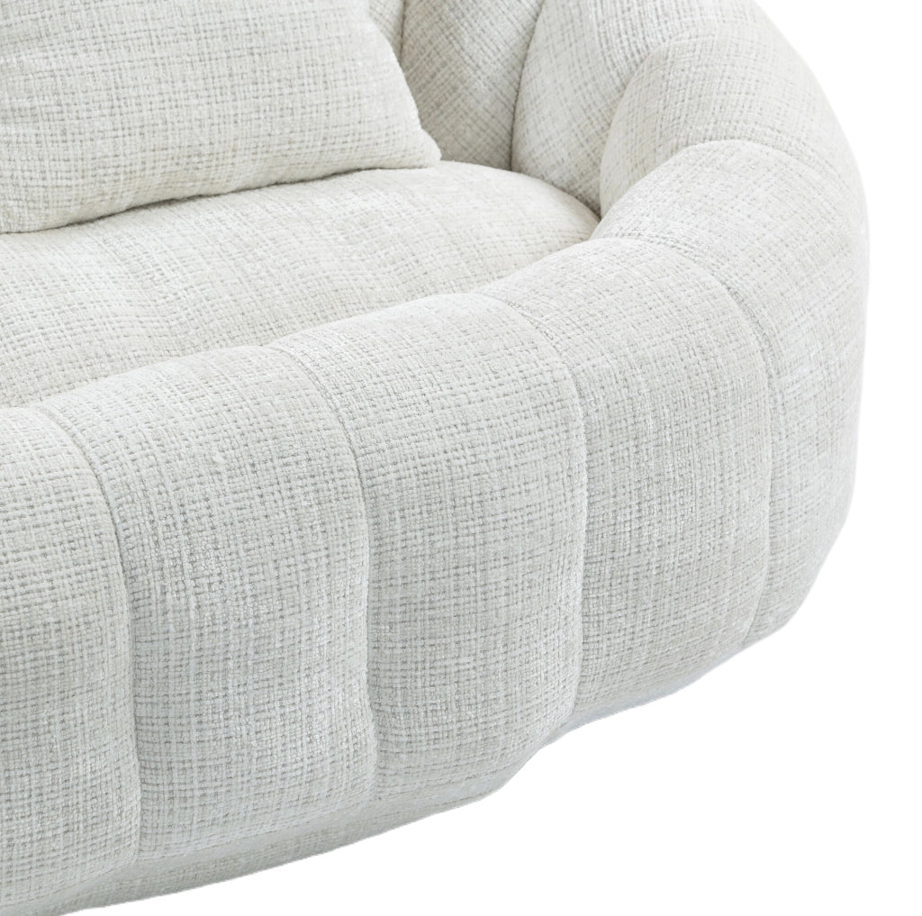 Divano lounge in ciniglia beige 150x95x63 cm