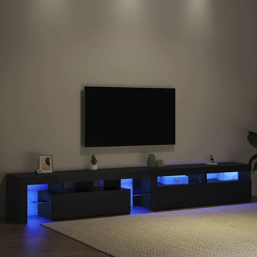 Mobile TV 3 pz-Mobile per TV-Credenza TV Rovere Nero 260 x 37 x 40 cm Legno multistrato 754002