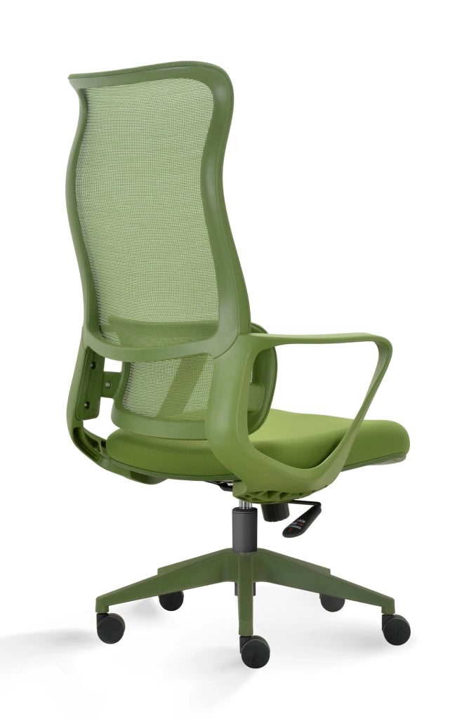 Sedia studio Hispanohogar altezza regolabile in tessuto verde