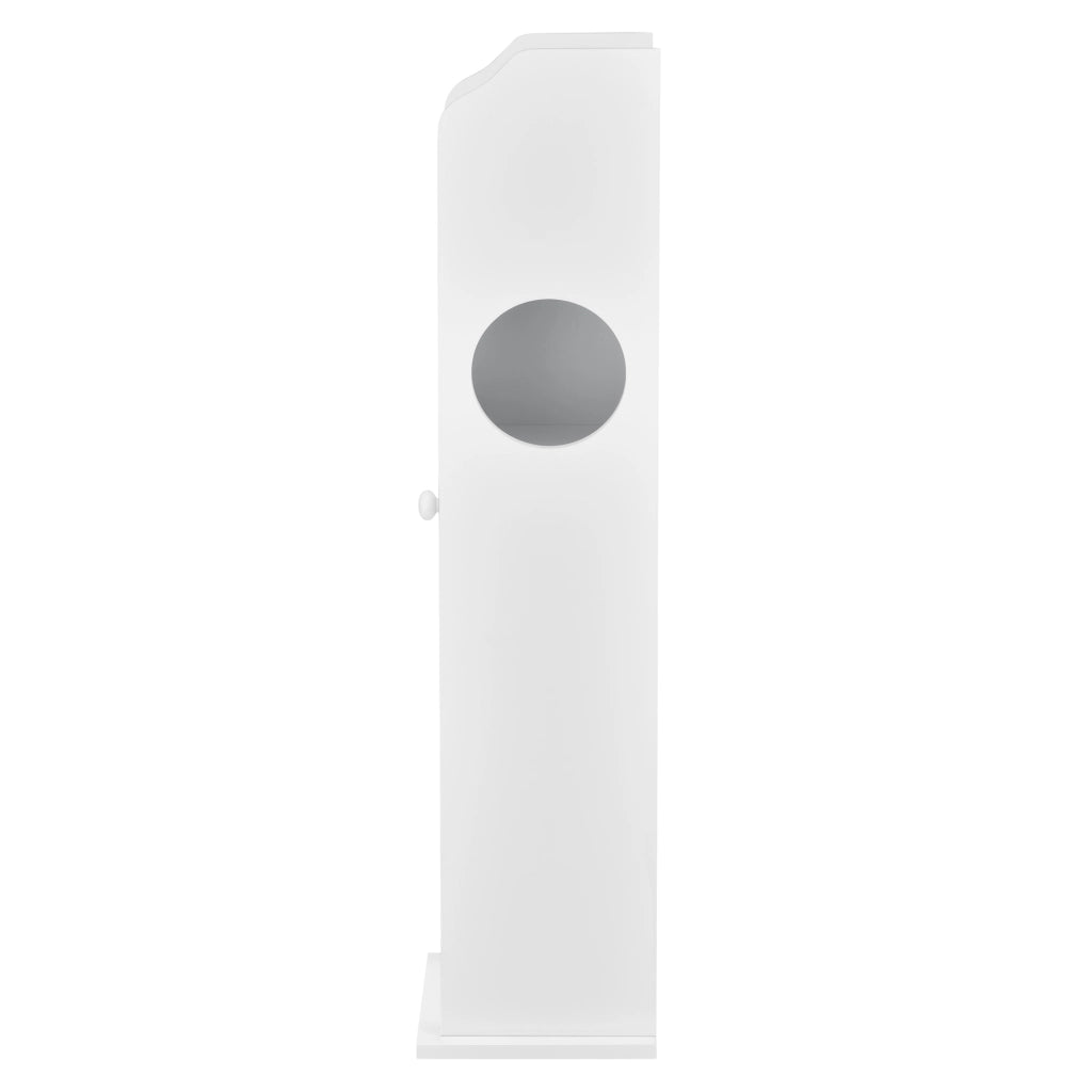 Armadietto Stretto da Bagno con Portarotolo e Vani Portaoggetti 78x20x18 cm - Bianco [en.casa]