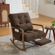 SEDIA A DONDOLO CON POGGIAPIEDI 70x80x92 cm CORDONCINO MARRONE