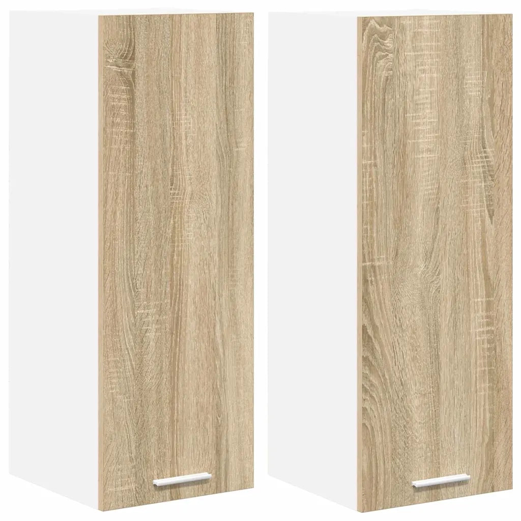 Armadio pensile 2 pcs Quercia Sonoma e Bianca 30 x 31 x 80 cm