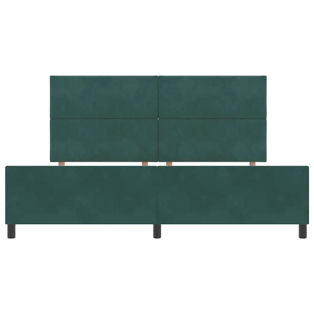 Letto a molle con testiera Verde Scuro 200 x 200 cm Velluto 3345032