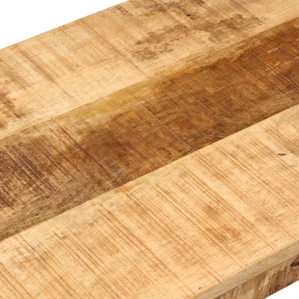 Panca-Sgabello 110 cm in Legno Massello di Mango e Acciaio