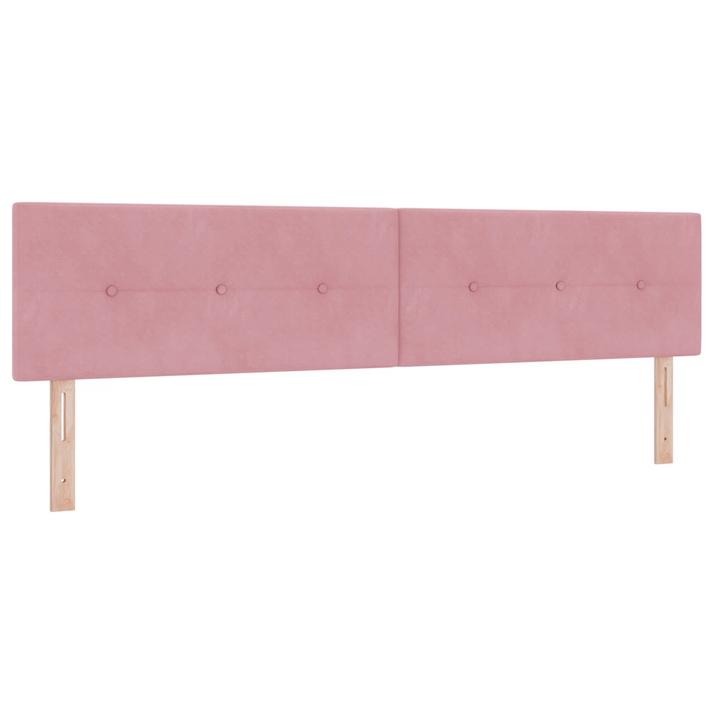 Letto Box Spring con Materasso Rosa 200x200 cm Velluto