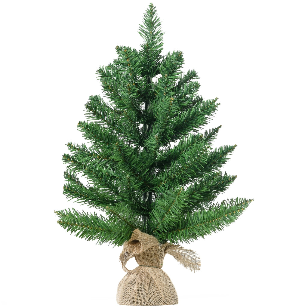 Albero di Natale Mini 55cm ¨C zephmum ¨C PVC, Base in Cemento e Iuta