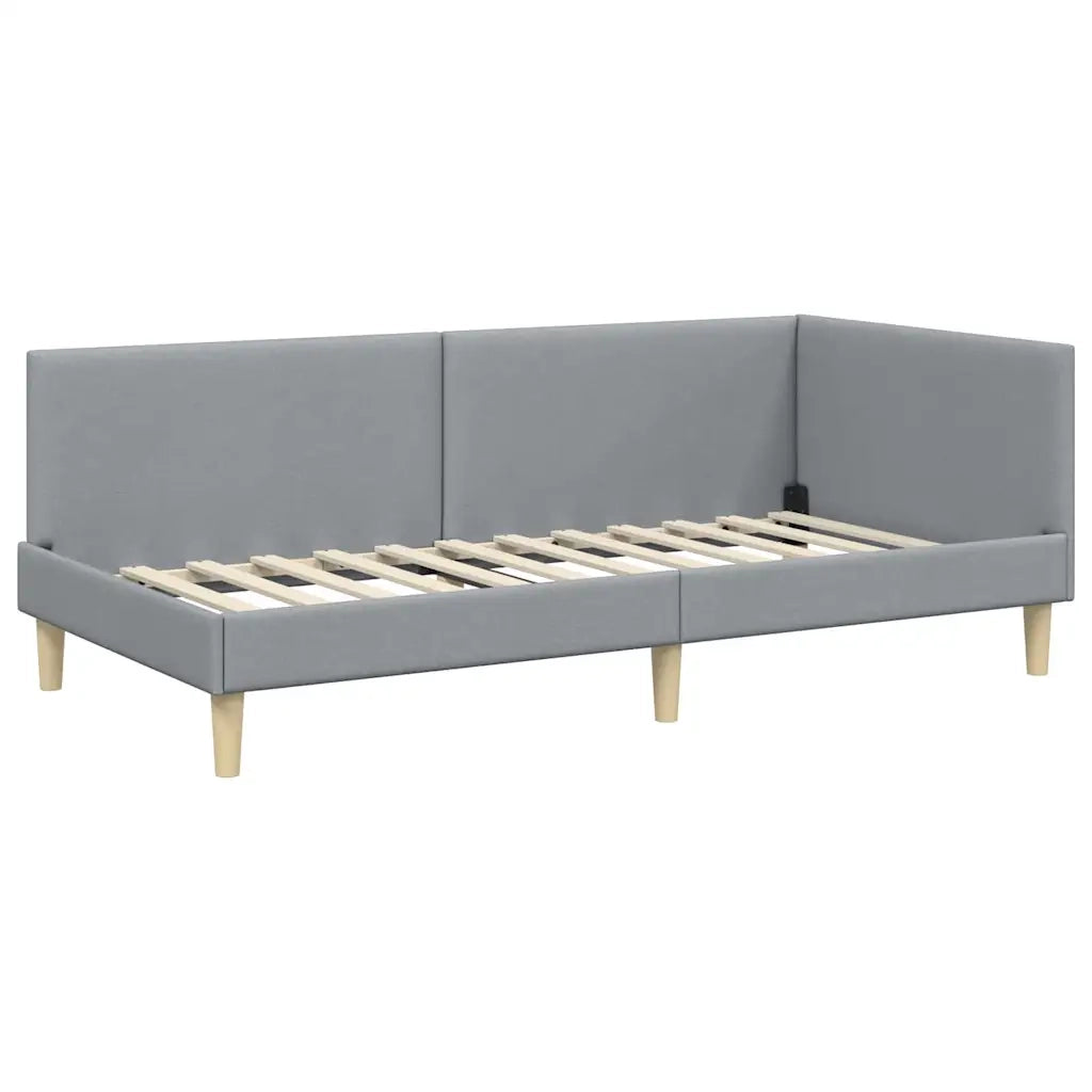 Cornice del letto ad angolo Grigio chiaro 100 cm x 200 cm 42016197