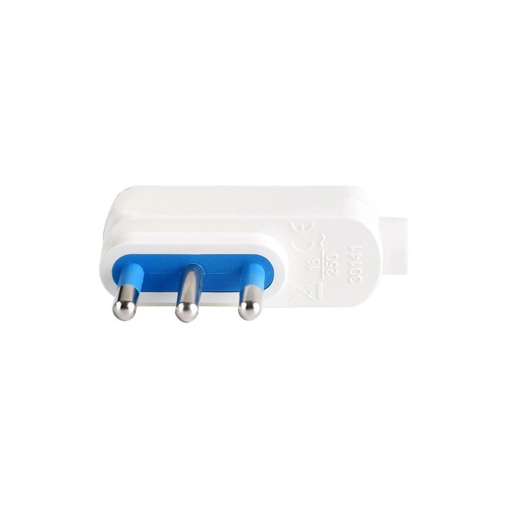 Trade Shop - Spina Piatta Elettrica Salvaspazio Laterale 2p+t 16a 25v Max 1500w Bianco 80005 -
