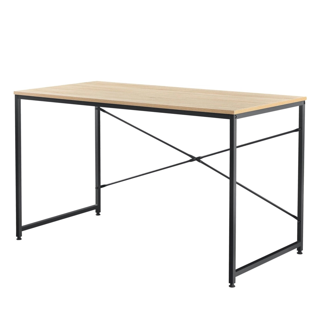Scrivania postazione computer tavolo in MDF 120 cm beige e nero 03_0003511