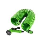 Tubo Irrigazione Spiralato con Pistola Multifunzione 7,5 / 10 / 15 m Estensibile da Giardino con Raccordi Rapidi 7.5 Metri