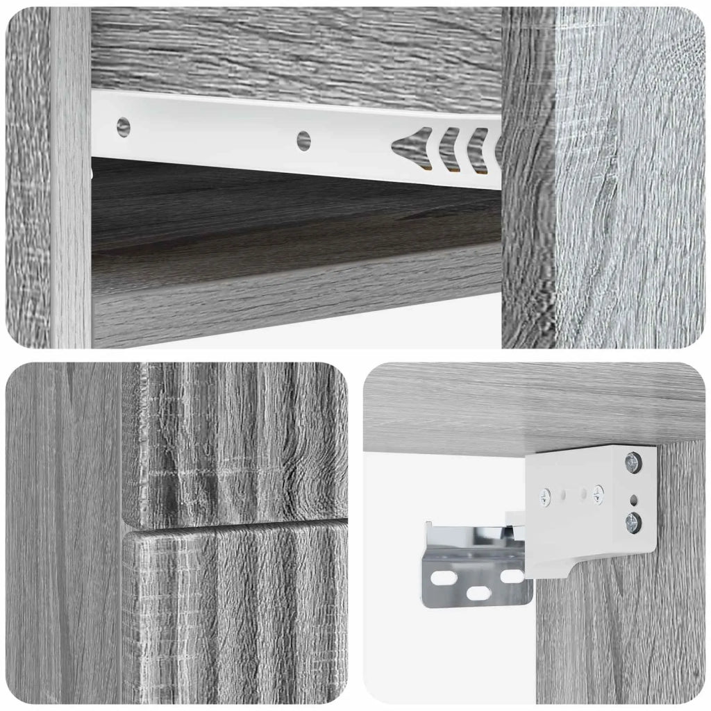 Mobiletto da notte a muro 2 pcs Grigio Sonoma 34,5 x 33 x 40 cm 898988