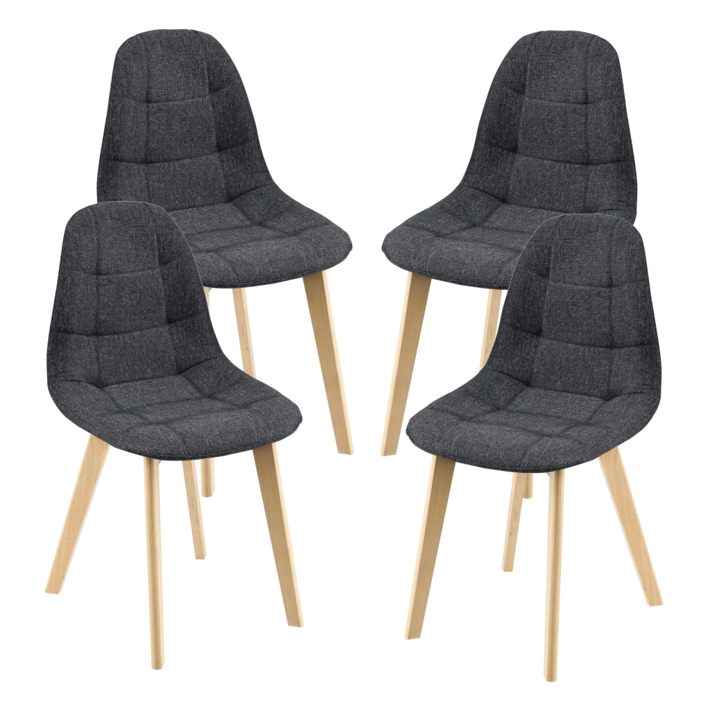 Set di 4 sedie da pranzo 86 x 53 x 47 cm nero 03_0006772