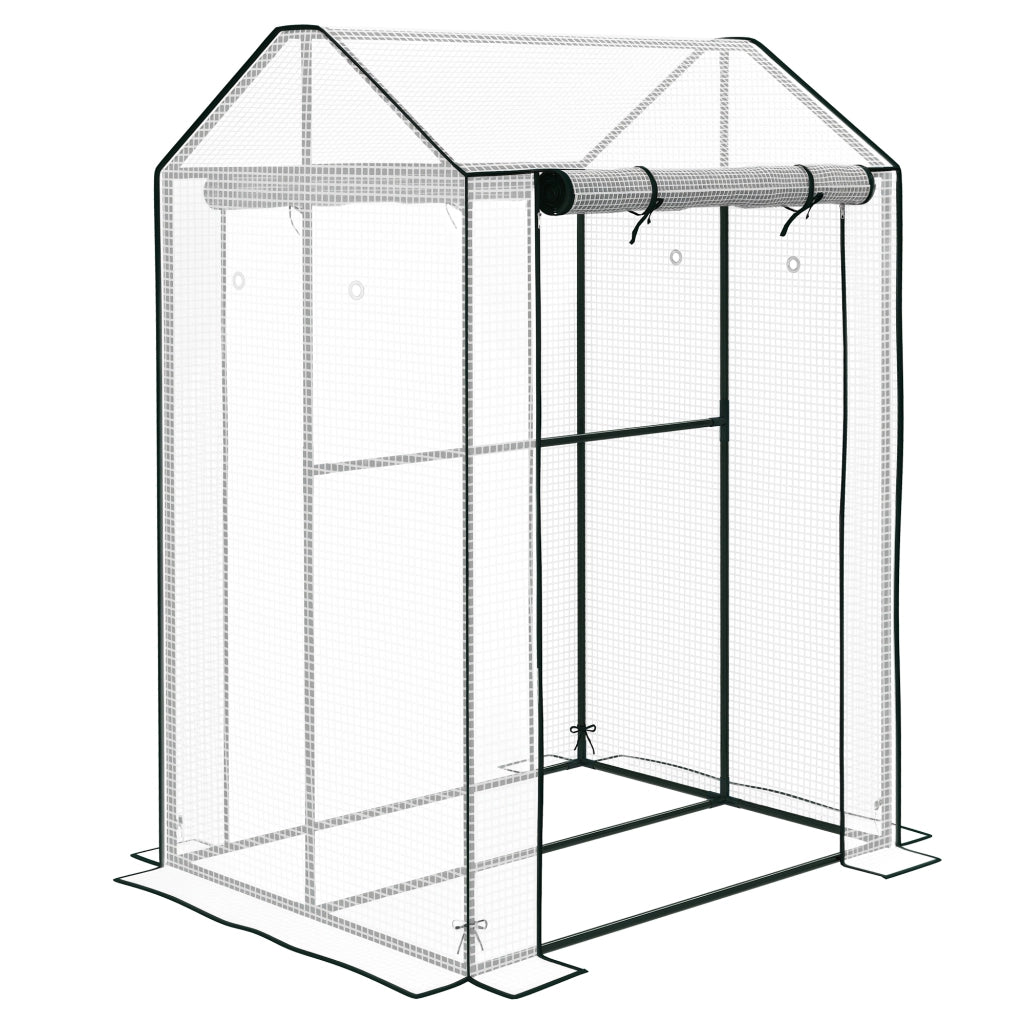 Serra da giardino con 2 porte ¨C zephmum ¨C 80x150x150 cm, Acciaio e PE