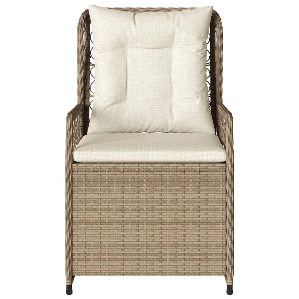 Sedie da Giardino Reclinabili 2 pz Beige Polyrattan 368665