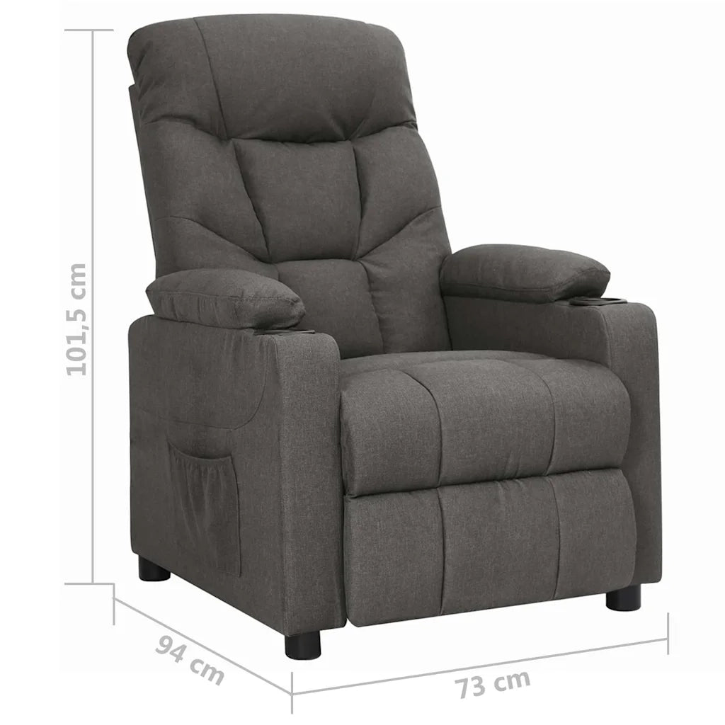 Divano Sedia-Poltrona Reclinabile in Tessuto Grigio Scuro 376274