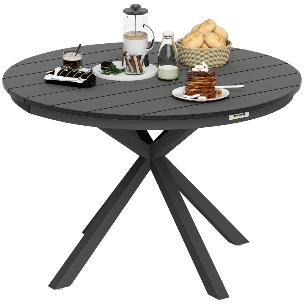 Tavolo da pranzo da giardino rotondo ¨C zephmum ¨C alluminio nero ?118 cm